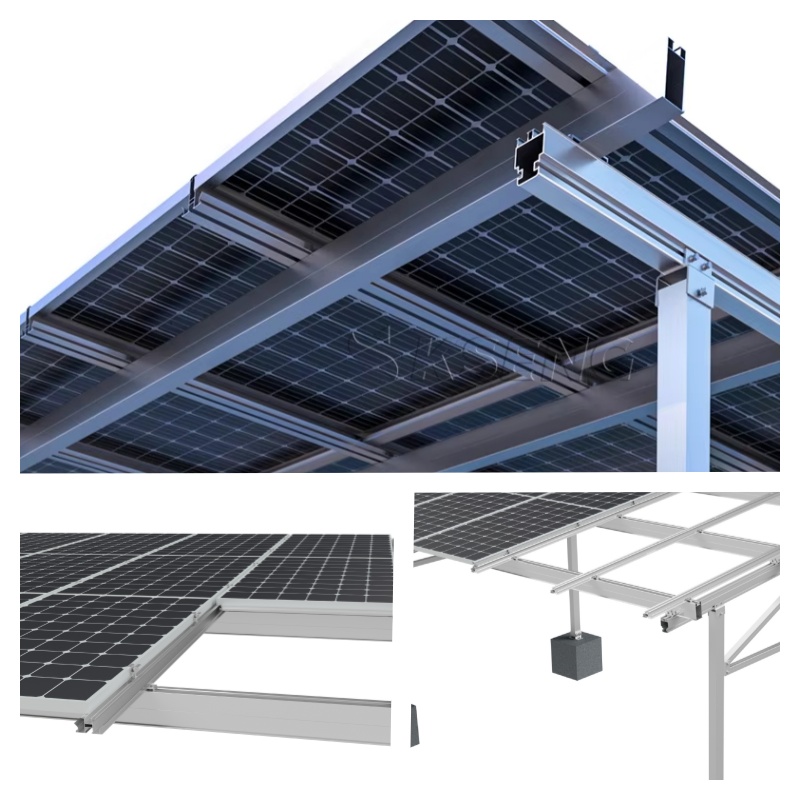 Aluminum Diagonal Bracing for Solar Carport Aluminium diagonale schoren die de balken en kolommen van de zonnecarport verbinden