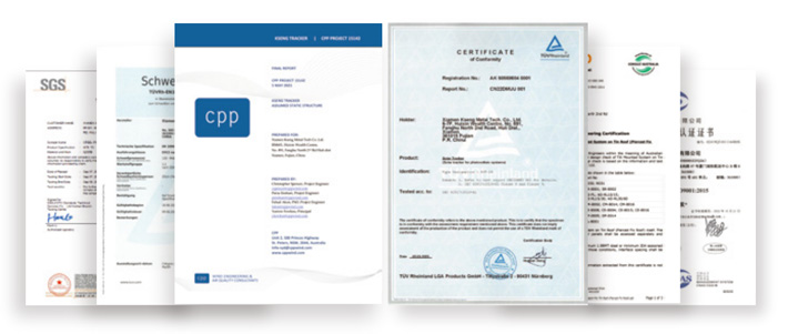 Tracker-systeemcertificeringen