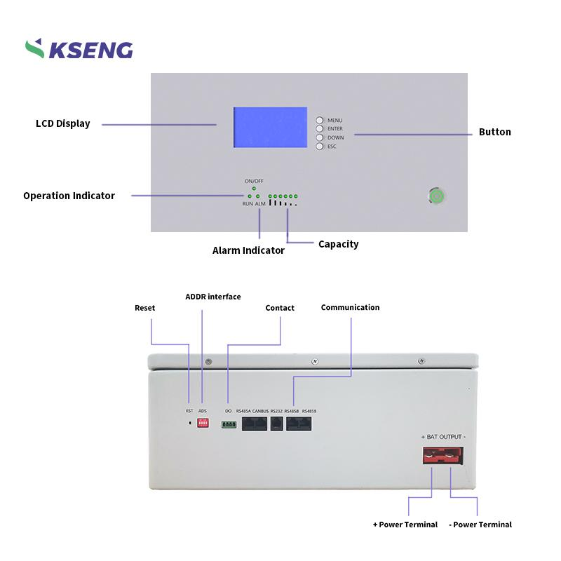 Kseng Smart BMS Powerwall Home Energieopslag Batterie 48V 100Ah 5Kwh lithiumbatterij voor zonnestelsel