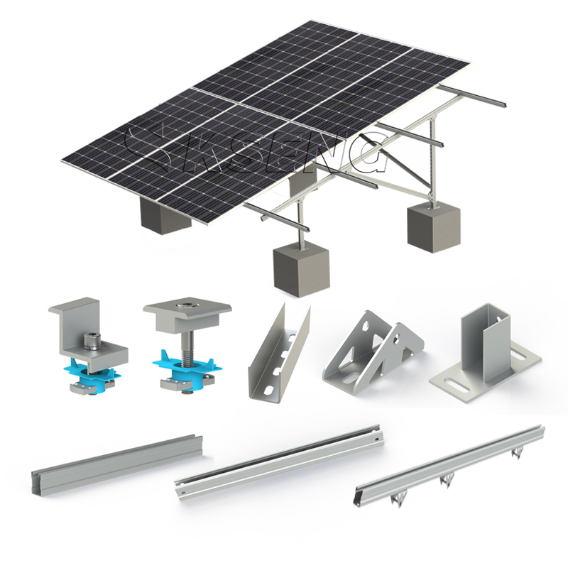 Koolstofstalen zonnepaneel, grondmontage rackkit