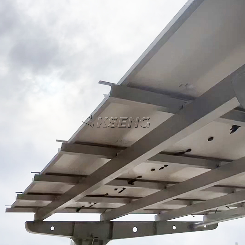 Koolstofstaal enkele cantilever waterdichte zonne-carport