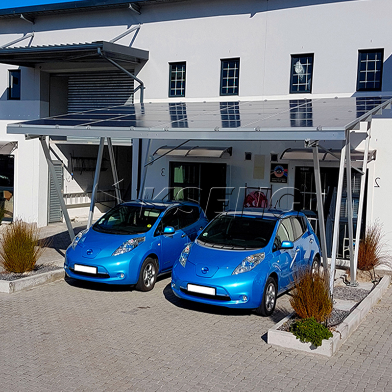 Zonne-carport-rekken Zonne-aluminium parkeerstructuur PV Carport-montagesysteem