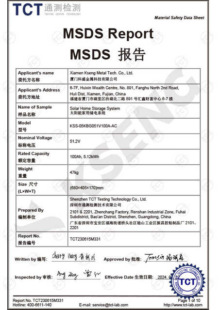 KSS-05KBG051V100A-AC veiligheidsinformatieblad