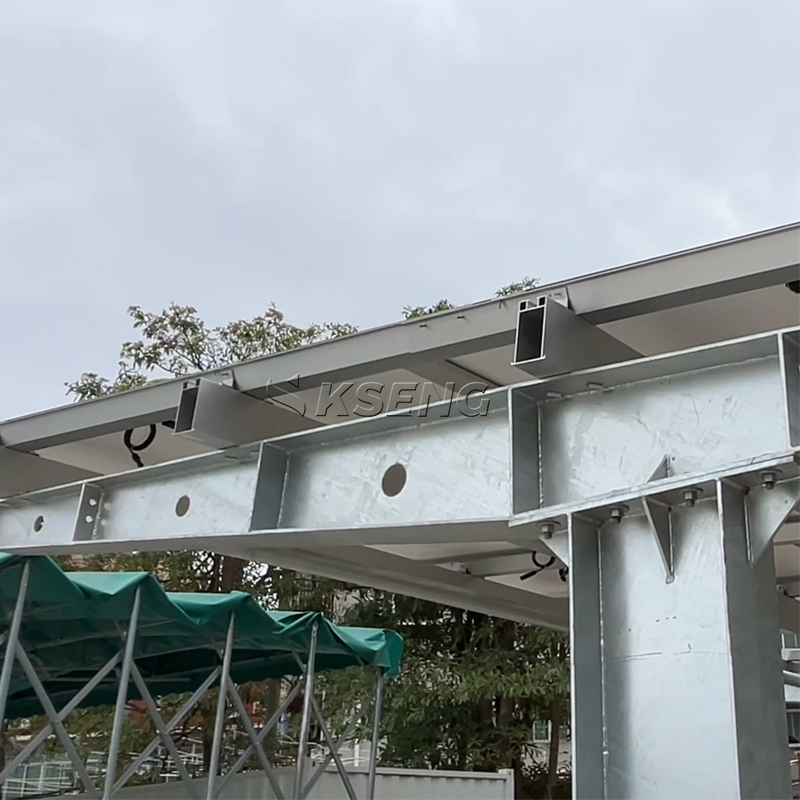 Koolstofstaal enkele cantilever waterdichte zonne-carport