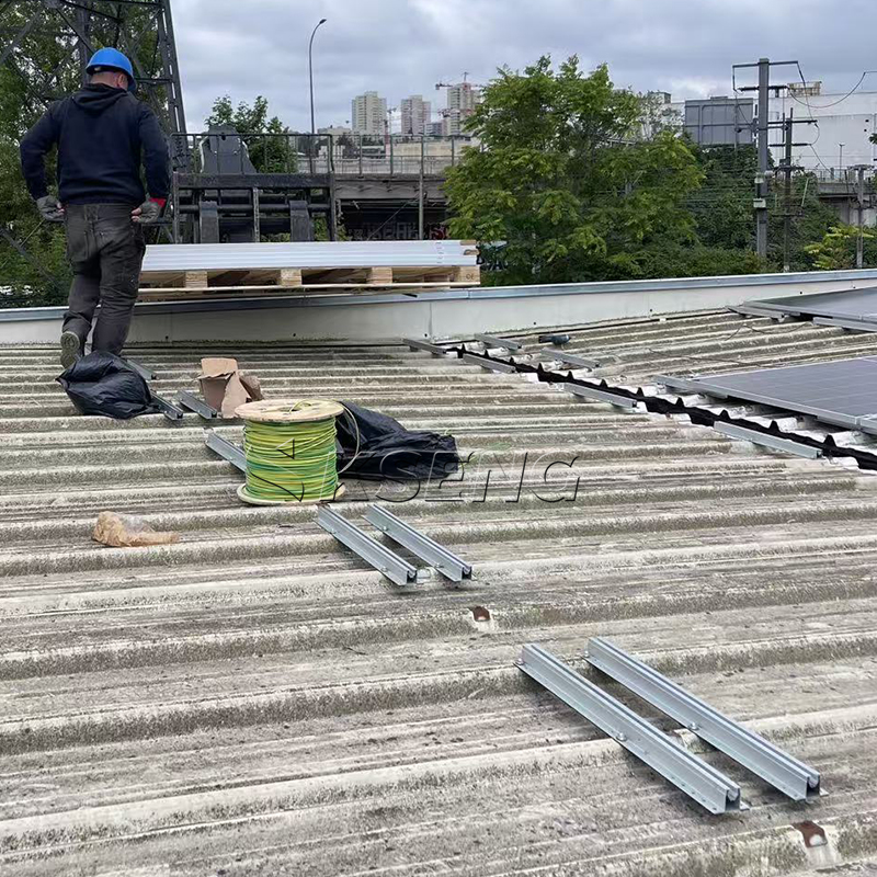 Aluminium Solar Mini Rail Kit Metalen dak PV-montagesysteem