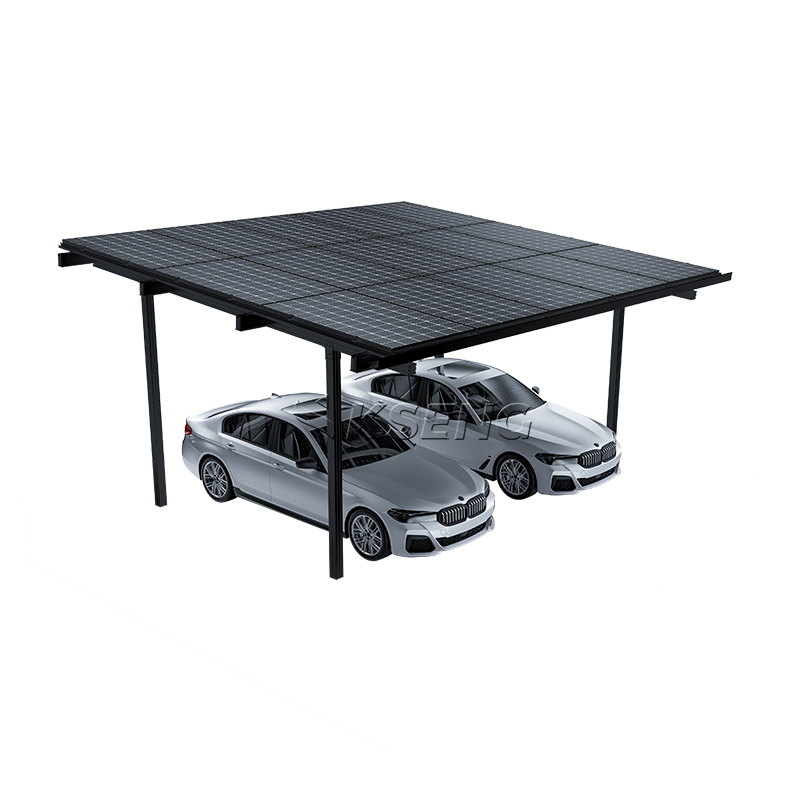 Hoogwaardige stijlvolle zwarte zonne-carport