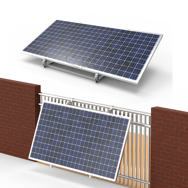 Eenvoudige montagebeugelsets voor zonnepanelen met verstelbare hoek voor balkonmuur