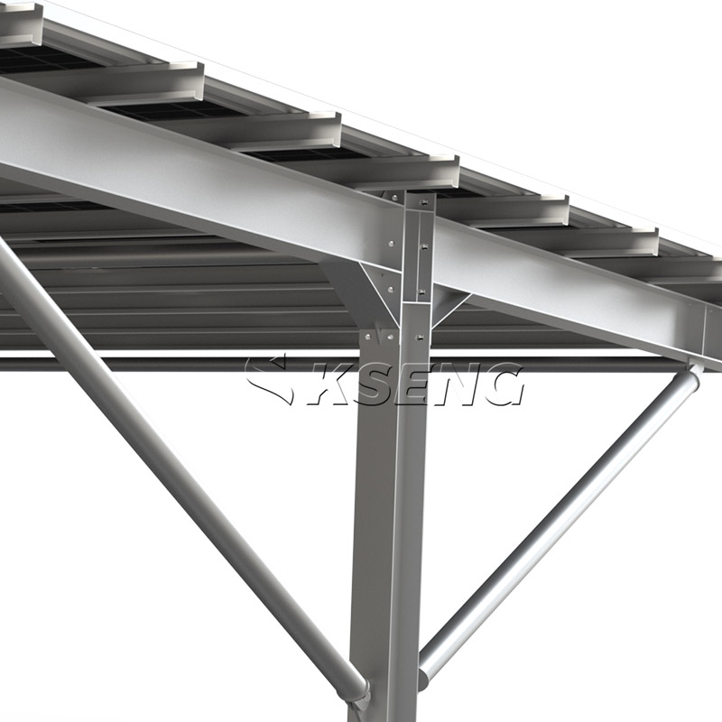 Grote commerci&euml;le waterdichte koolstofstaal T zonne-carportstructuur