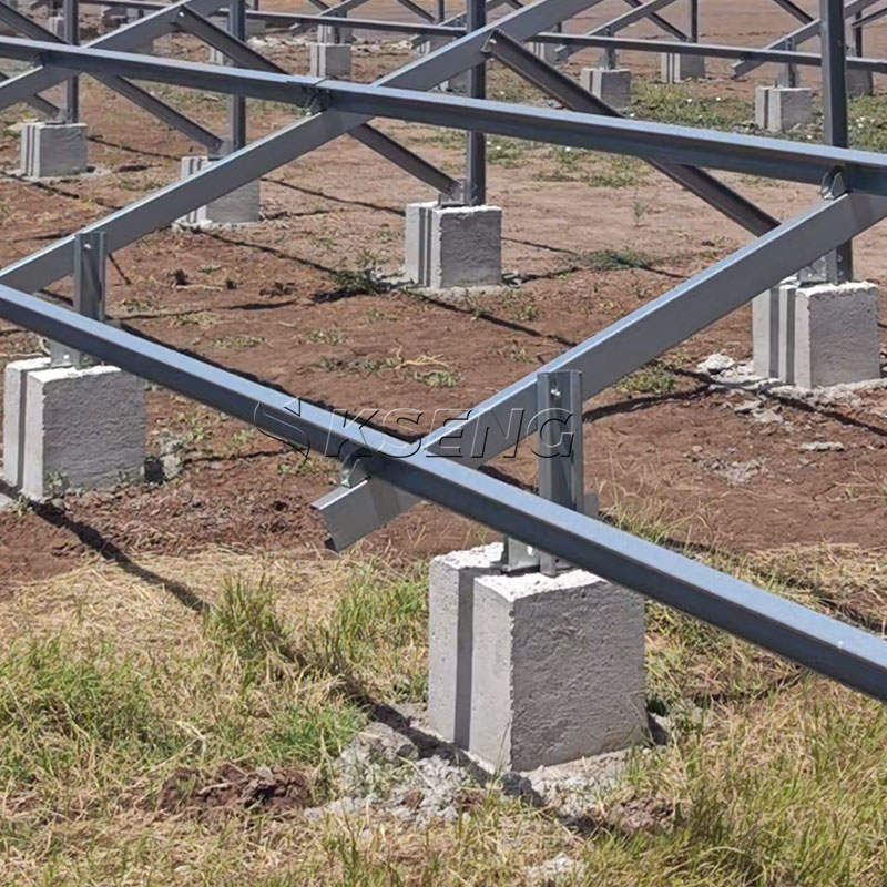 Zink aluminium magnesium koolstofstaal zonne-grondmontagesysteem voor betonnen fundering
