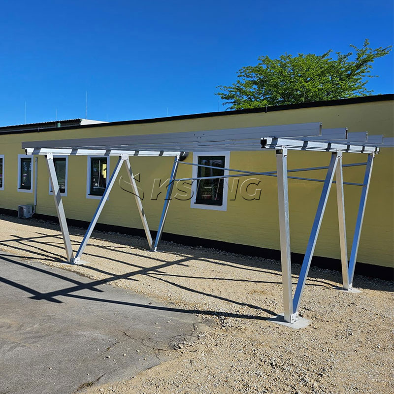 Kseng Patented W-Type Beam Structure High Load Solar Carport Bracket Kseng-W-vorm-aluminium-balk-zonne-carportbeugel-structureel detail