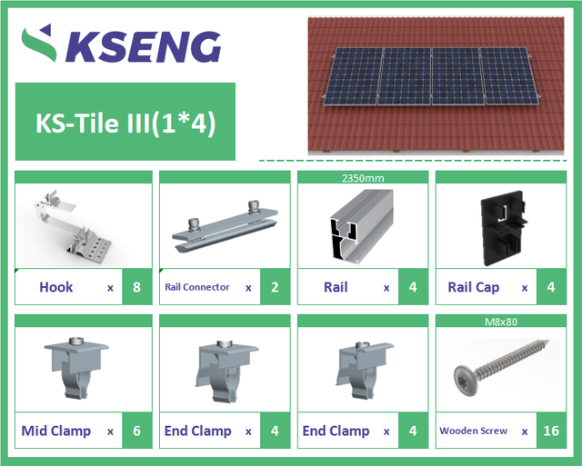 Kseng R061 pannendak zonne-montagesysteem met HA-1101 dakhaak