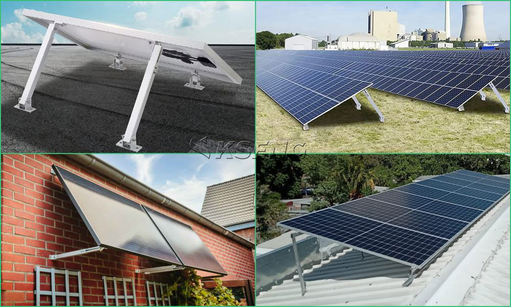 KSENG-solar-beugels-verstelbaar-voor-achter-pootmontage-wand-open-grond-platdak-installatie