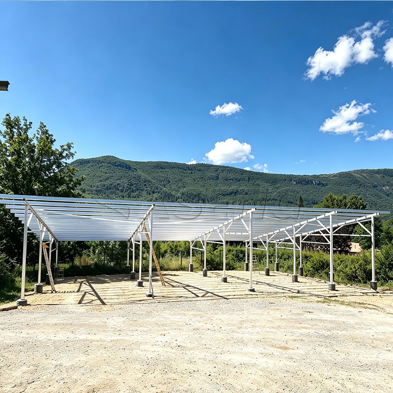 Aluminium zonne-carport montagesysteem met versterkte diagonale versteviging