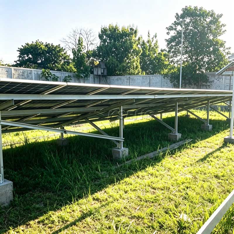 hoge luchtvochtigheid-anti-roest-ZAM-solar-grondmontage-betonfundering-PV-project