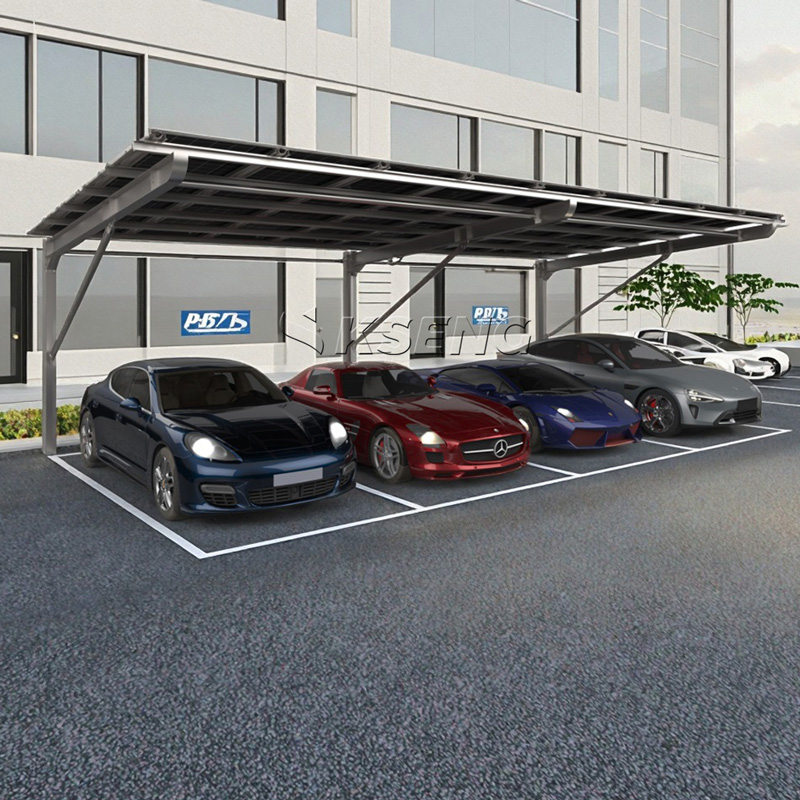 Industrieel-logistiek-park-enkele-rij-zonne-carport-schaalbaar-PV-systeem